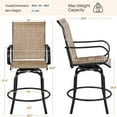 thumbnail image 2 of Yaheetech 2-Piece Patio Swivel Texteline Bistro Chairs with High Back, Black/Brown, 2 of 8