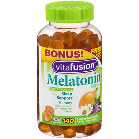 Vitafusion Mélatonine sommeil soutien des adultes Compléments alimentaires gélifiés, 3mg, 140 count