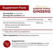 NutriFlair Korean Panax Ginseng 1600mg Per Serving, 120 Capsules – Herbal Energy & Vitality Supplement, Non-GMO, Vegan, Made in USA