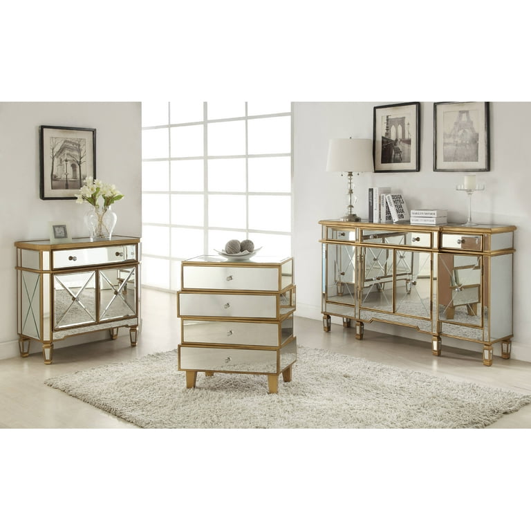 Powell furniture 3 online drawers mirrored console