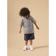 thumbnail image 5 of Little Star Organic Toddler Boy 2Pk Harem Shorts, Navy Beige, Size 2T, 5 of 11