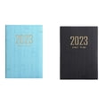 thumbnail image 1 of 2x Cuaderno Portátil Diario Mensual Agenda Hábitos Gestión Del Tiempo Diario A5 Plan Diario 2023 , Negro Negro Azul Claro DYNWAVEMX almohadillas para escribir cuadernos, 1 of 8