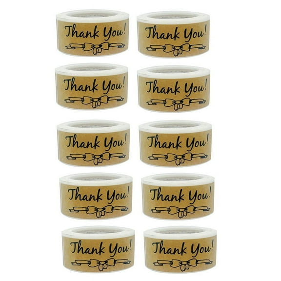 1200Pcs Thank You Stickers Set, Thank You Stickers Label Roll Thank You for Envelope Retail Store 75X25mm