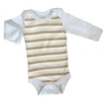 thumbnail image 1 of Body / pijama de manga larga de algodón orgánico - Azul / Natural / Rayas caqui 6-12m, 1 of 1