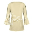 thumbnail image 3 of DDAPJ pyju Women Tunic Tops for Leggings 3/4 Sleeve,Womens Summer Tops Button Up Pleated T Shirts Boho Floral 3/4 Sleeve Henley V-Neck Tee Loose Fit Blouses, 3 of 5