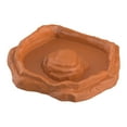thumbnail image 3 of Plato de baño para reptiles, plato de alimentación para reptiles, decoración realista, plato de agua para tortugas marrón claro M, 3 of 8