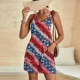 thumbnail image 4 of Cavosen Fourth of July Plus Size Loose Patriotic Jumpsuits Short Overalls with Pocket Star and Stripe Summer Trendy Rompers, 4 of 7