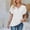 White, variant on YHAJDS Womens Oversized Summer T Shirts V Neck Loose Tee With Lace And Flounce Sleeve Solid Color