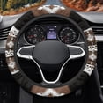 thumbnail image 5 of COEQINE Southwest Aztec Brown Black Car Steering Wheel Cover 15 Inch Universal Breathable Soft Anti-Slip Sweat Absorbent Car Accessory Fit for Most Vehicles, 5 of 6