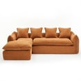 thumbnail image 6 of 106.30" Overized Sectional Couch, 3-Seater Sofa with Chaise, L-shaped Cloud Couch with Double Cushions and 4 Pillows, Sleeper Sofa for Living Room, 6 of 7