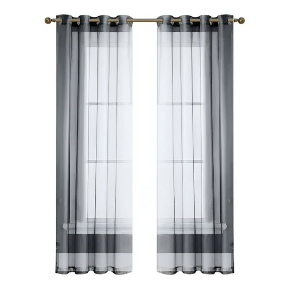 LAMIRO Sheer Window Curtain Panels - Solid White Lightweight&Airy Gauzy Panels/Drapes with Grommet Top (52 Wide x 72" Long)