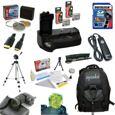- Ultimate Starter Kit for the Canon EOS Rebel T2i T3i T4i T5i DSLR Digital Camera Package includes Travel Backpack 16Gb SD Memory card 2 LP-E8 Battery with Battery Grip, Right Angle Viewfinder, Remote
