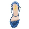 thumbnail image 4 of FSJ Women Open Round Toe Platform Sandals Ankle Strap Block High Heels Sexy Cocktail Party Summer Shoes Size 4 Blue, 4 of 4