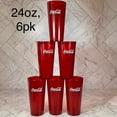 thumbnail image 2 of Vasos de Plástico Coca-Cola Rojos 710ml Paquete de 6, 2 of 4