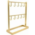 thumbnail image 4 of ABCISI 1 PC Tabletop Hook Rack – Jewelry Display Stand – Metal Retail Counter Display Stand for Necklace Bracelets, Earrings, Ring, Keys, Watches (Gold), 4 of 12