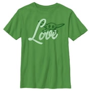 Boy's Star Wars: The Mandalorian Grogu Gazing Love Graphic Tee Kelly Green X Large