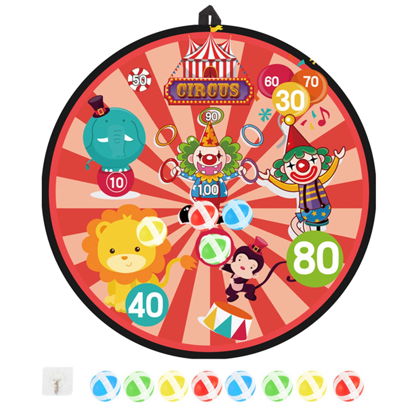 TAONMEISU Dart Board Games With 8 Balls Kids Circus Dart Board For