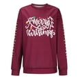 thumbnail image 4 of IDALL Chandails à Capuchon pour Femmes Sweat à Capuche Graphique de Noël Chandails en Molleton pour Femmes Joyeux Noël Imprimé Lettre Col Rond Manches Longues Chandail en Molleton Pull de Noël Cadeaux de Noël Articles en Solde Rouge S, 4 of 8