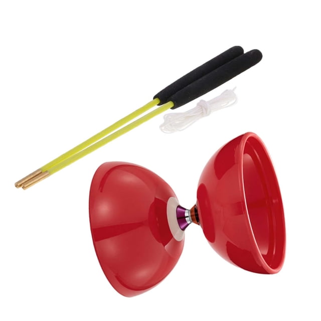 Jouet Diabolo Entraînement Physique Haute Performance avec Corde avec Bâtons Diabolo Classique pour Rouge