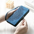 thumbnail image 4 of Dteck Samsung Galaxy S20 FE (Fan Edition) Case, Folio Case Embossed PU Leather Zipper Pocket Credit Card Holder Wallet Phone Case with Wrist Strap for Samsung Galaxy S20 FE 5G / 4G,Blue, 4 of 6