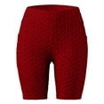 thumbnail image 4 of Women's Butt-Lifting Capri Yoga Pants with Side Pockets – Bubble-Patterned Fitness Leggings for Running, Travel & Outdoor Activities,Red M, 4 of 5