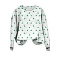 thumbnail image 5 of Craaazy Women's Long Sleeve St Patricks Day Tshirts with Green Shamrock, 5 of 7