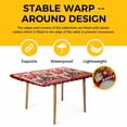 thumbnail image 4 of Christmas Table Cloths for 5 Foot Rectangle Tables, Gnomes Poinsettia Wooden Grain Red Black Plaid Patio Waterproof Elastic Fitted Tablecloths, Washable Rectangular Table Cover for Camping, 4 of 8