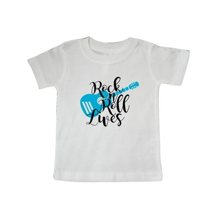 

Inktastic Rock and Roll Lives with Blue Guitar Gift Baby Boy or Baby Girl T-Shirt