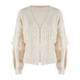 thumbnail image 4 of BLVB Women's Casual Open Front Cardigans Long Sleeve Tassel Soft Cable Knit Sweater Jackets Coat Fall Clothes, 4 of 6