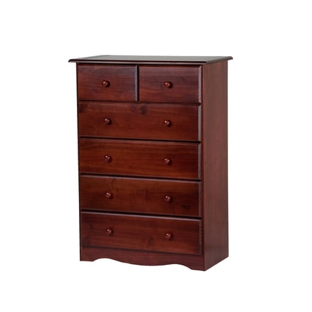 100% Solid Wood 100% Solid Wood 6-Drawer or 4+2 Drawer Chest 5362 by Palace Imports, Mahogany Color ()