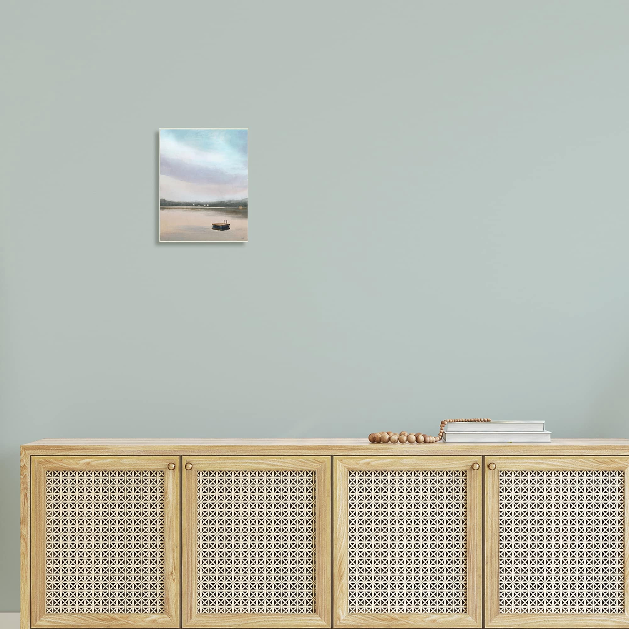 Stupell Industries Lone Floating Dock Serene Lake View Pastel Sky Painting Unframed Art Print Wall Art, Design by Amy Hall