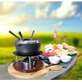 thumbnail image 2 of Swissmar Summit 10 Piece Cast Iron Fondue Set, Black Matte, For Cheese, Meat, and Chocoolate, 2 of 5