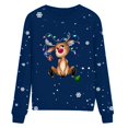 thumbnail image 4 of Women T-Shirt For Christmas Cute Cartoon Elk Graphic Long Sleeve Crewneck Pullover Shirts Party Blouse Tops, 4 of 4