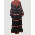 thumbnail image 1 of The Modern Red Tatreez Embroidered Layered Ruffles Palestinian Thobe, 1 of 1