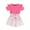 Pink, variant on Tisuna Outfit Set For Girls Infant Solid Color Short Sleeve Crew Neck Tops And Striped Print Shorts Set Lightweight Soft Baby Girls Summer Clothes Pink Size 9-12 Months