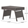 thumbnail image 3 of GDF Studio Olivia Outdoor Wicker 3 Piece Armless Adjustable Chaise Lounge Chat Set with Cushions, Multibrown and Blue, 3 of 9