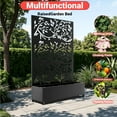 thumbnail image 2 of Metal Privacy Screen with Wheels, Movable Galvanized Steel Trellis and Planter Box for Climbing Plants, Outdoor Garden Panel for Patio, Yard, and Balcony Decor, 2 of 6