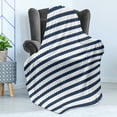 thumbnail image 4 of Navy Soft Flannel Fleece Blanket, Nautical Rope in Horizontal Style Marine Sea Life Ocean Pacific Art Print, Cozy Plush for Indoor and Outdoor Use, 60" x 80", Violet Blue and White, by Ambesonne, 4 of 5
