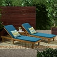 thumbnail image 5 of Madge Oudoor Modern Acacia Wood Chaise Lounge with Cushion (Set of 2), 5 of 6