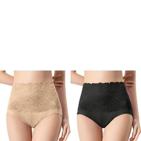 Wijhcboe 2 Pack Plus High Cut Bikini Panties for Women Size High Waist Striped Ladies Tights Suite Full Body Tangas No Show Bikini Custom Thongs Women Underwear Panties Cotton Lane Dress 16 Cotton T