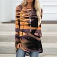 thumbnail image 2 of Camisas Para Mujer Camisetas de Gran Tamaño Manga Larga Casual Moda Cuello Redondo Tops Camisas Sueltas Estampadas Blusa Odeerbi  ODB135808, 2 of 5