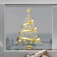 thumbnail image 4 of Golden Christmas Tree Window Clings Stickers for Glass Large Gold Xmas Tree Window Stickers Large DIY Static Wall Window Door Mural Showcase Decal Sticker - 23.6x35.4 inches, 4 of 6