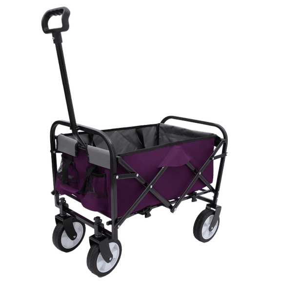 Collapsible Foldable Wagon Cart strapping system Beach Wagon Utility Cart Camping Shopping Sports Gardening Fishing Cart All-Terrain Wheels 225lbs capacity