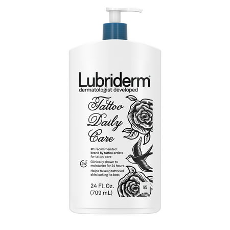 Lubriderm Tattoo Daily Care Lotion, Water-Based & Unscented, 24 fl. (Best Tattoo Care Products)