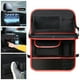 thumbnail image 3 of Organizador para asiento trasero de coche, bolsa de almacenamiento para asiento trasero, bolsillo para tableta con pantalla táctil negro rojo, 3 of 6