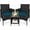 Black Rattan + Green Cushion, variant on Senfot 3-Piece Patio Bistro Set, PE Rattan Outdoor Chairs & Coffee Table – Weather-Resistant Conversation Set with Blue Cushions