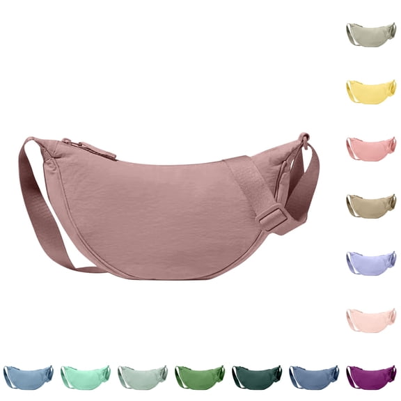 Crescent Crossbody Bag for Women Men Trendy, Waterproof Crescent Sling, Lightweight Travel Purses