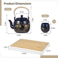 thumbnail image 4 of Juego de té japonés de 8 piezas, completo kit de té esmaltado con bandeja coladora de tetera, tazas de té, juego de té ideal para la oficina, el hogar, juegos de té asiáticos para los amantes del té, 4 of 5