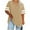 Khaki, variant on mihongmao Womens Tops Women's Oversized V-neck Short Sleeved Solid Summer Base Shirt Sports T-shirt