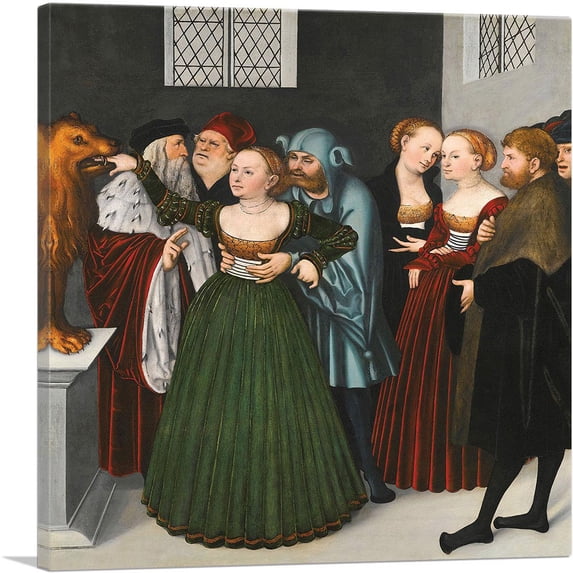 ARTCANVAS The Mouth Of The Truth Canvas Art Print by Lucas Cranach the Elder - Size: 18" x 18" (1.50" Deep)